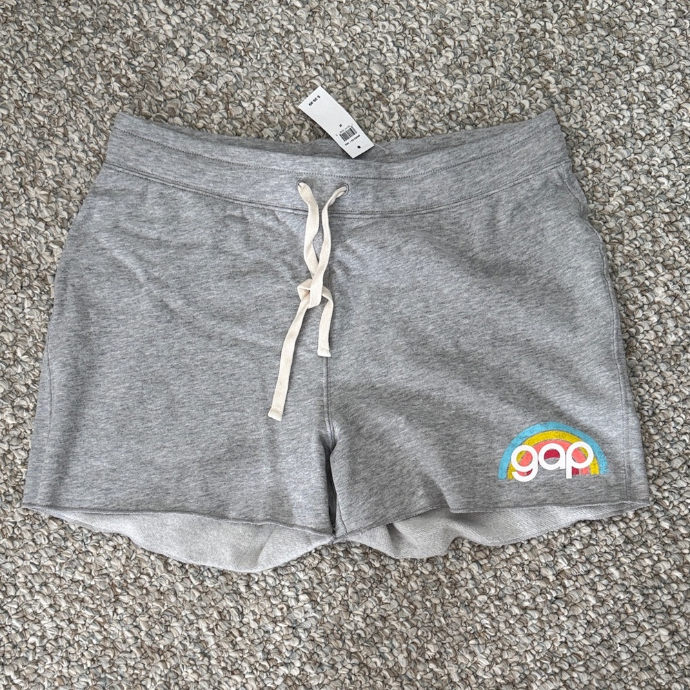 GAP Women's Athletic Gray Shorts with Colorful Logo NWT